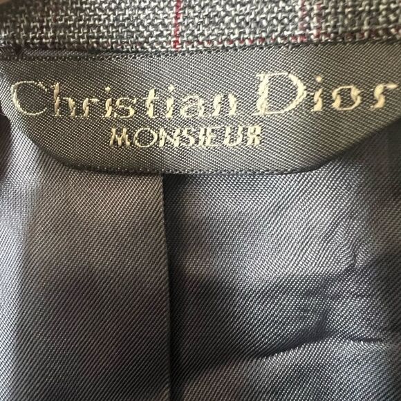 Christian Dior mens blazer suit jacket grey red size large - Picture 3 of 9